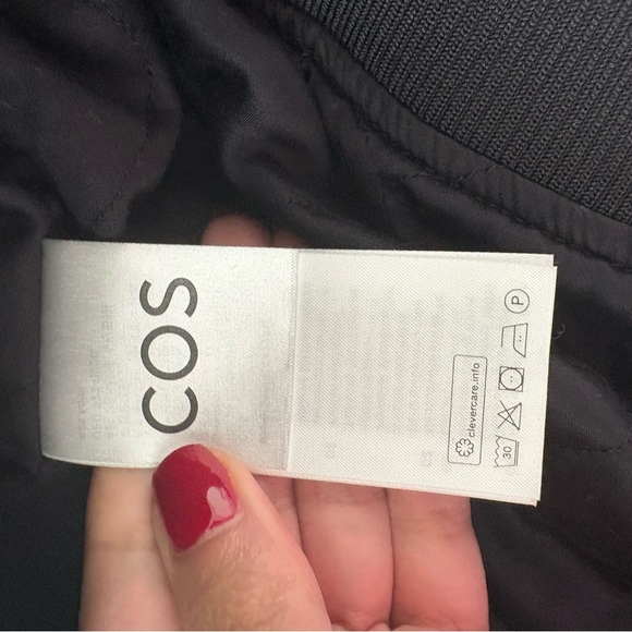 COS Atelier Feather Print Bomber Jacket Black Quilted Limited Edition Size Large - Picture 11 of 16